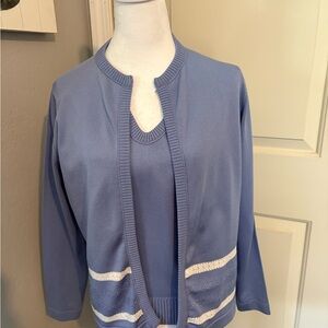 Givenchy Sports Vintage Blue and White Cardigan Sweater